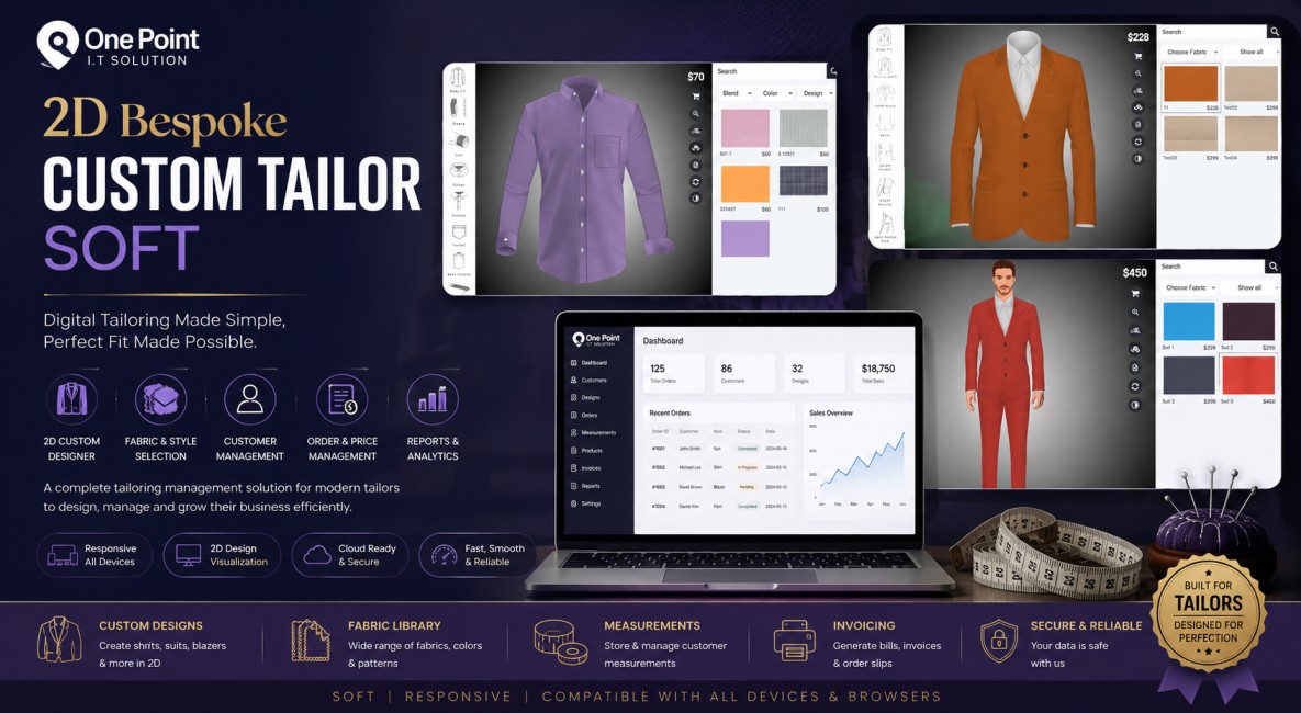 2D Bespoke Custom Tailor Software Developed by One Point I.T Solution